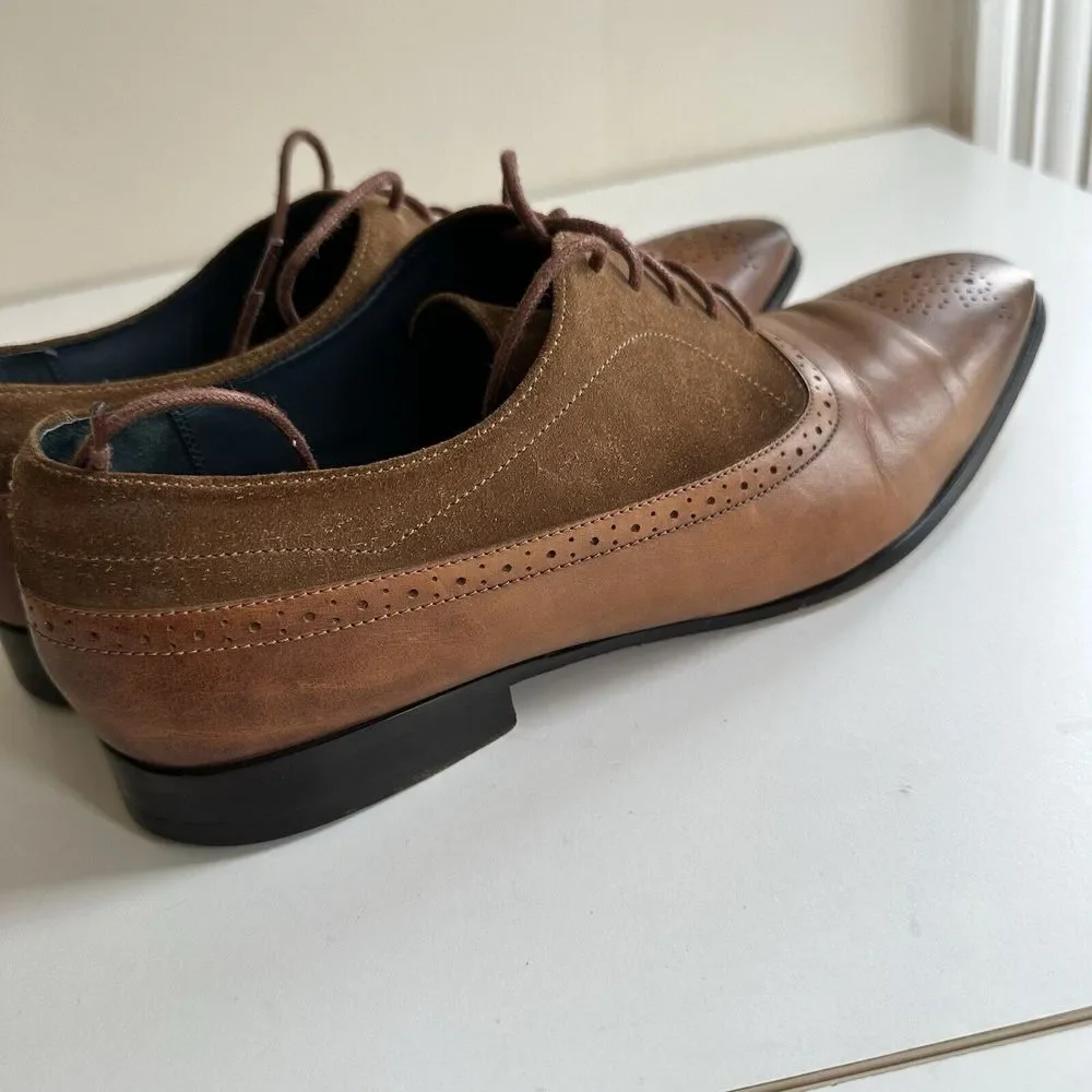 Oliver Sweeney Two‎ Tone Tan Brown Suede Leather Shoes Sanago UK 10 US 12 EU 44